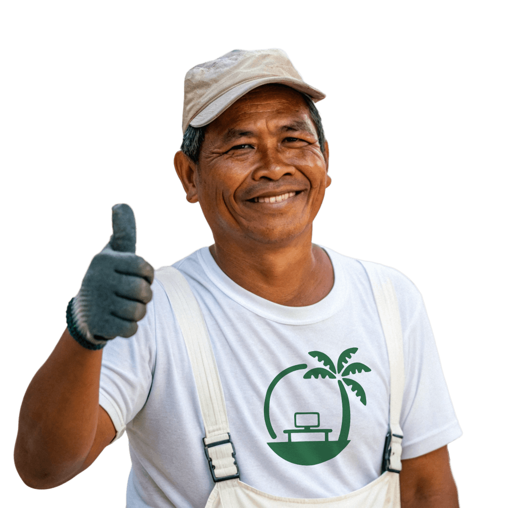 Wayan, BaliDesk delivery lead giving a thumbs up